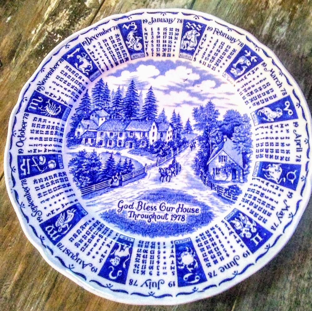 Meakin Staffordshire England Calendar Plate